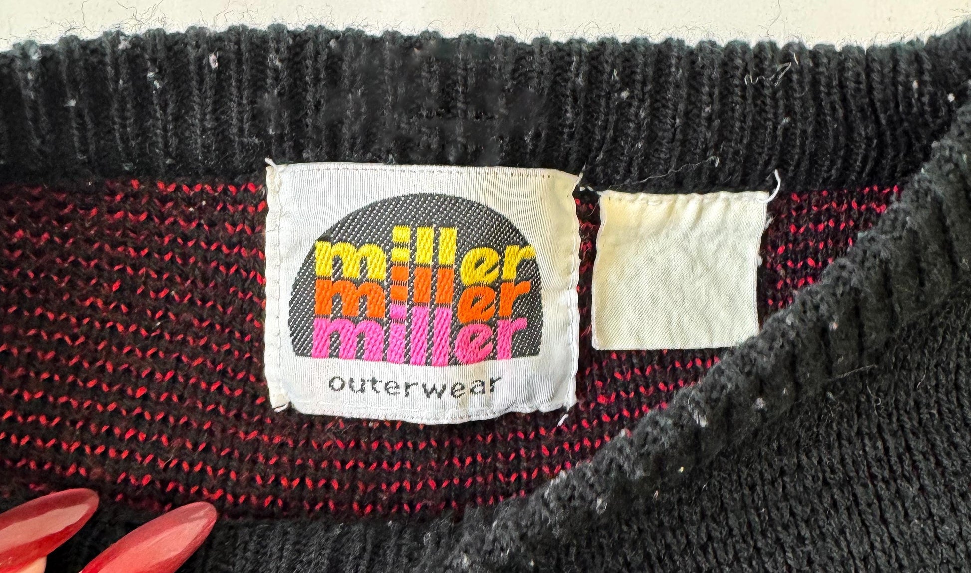 Vintage 90s Black Red Aztec Southwest Print Crewneck Sweater, Approx. Men's Sz. M