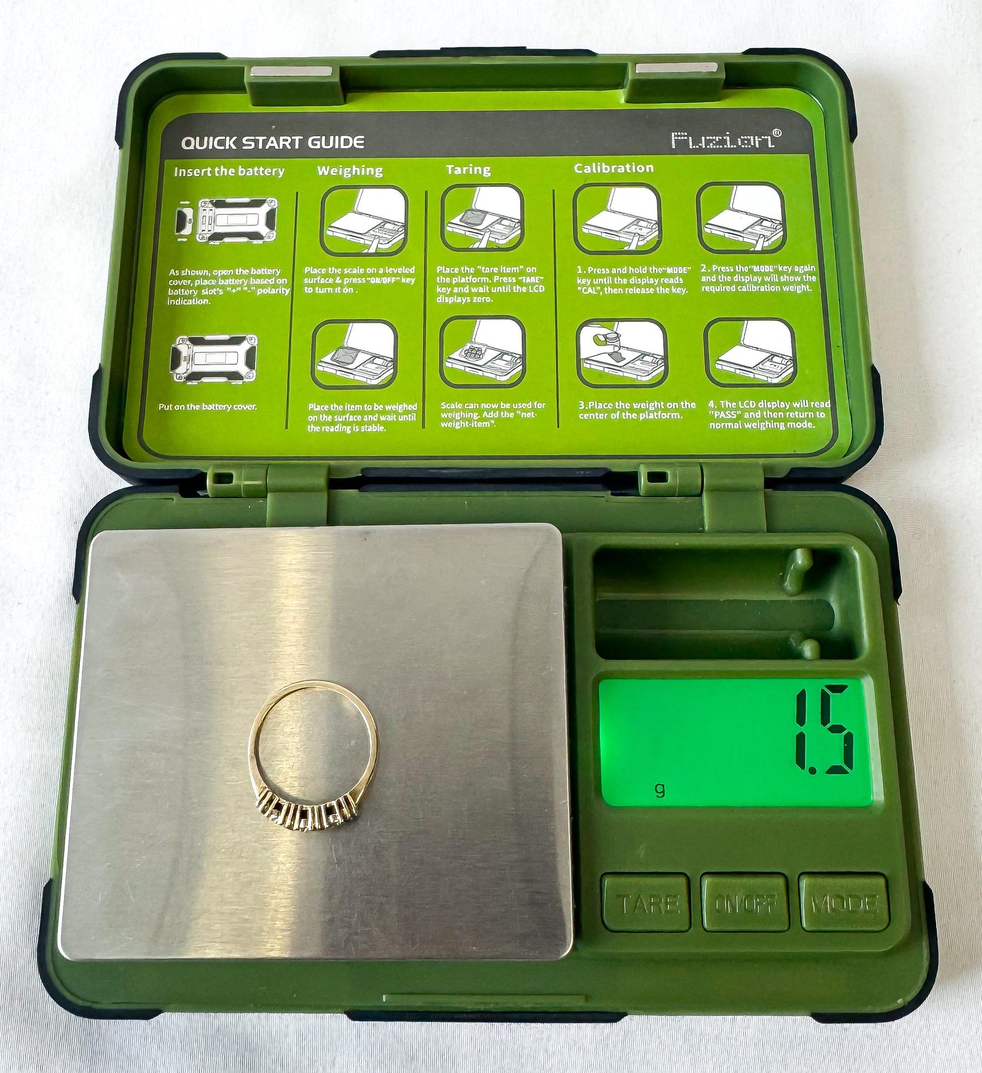 Vintage 10K Yellow Gold Mini Emerald Diamond Ring, Sz. 7.25/7.5, Simple Dainty Stackable Ring