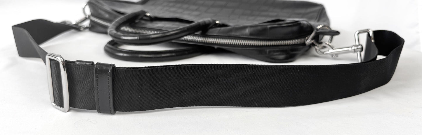 Modern Coach Beckett Slim Black Croc Embossed Crossbody Handle Briefcase Handbag, Style 72980