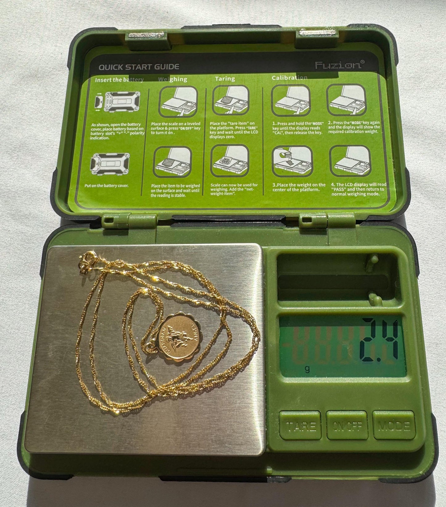 Vintage 14K Yellow Gold Guardian Angel Cherub Pendant on Roughly 25 Inch 14K Italy Twisted Snake Chain