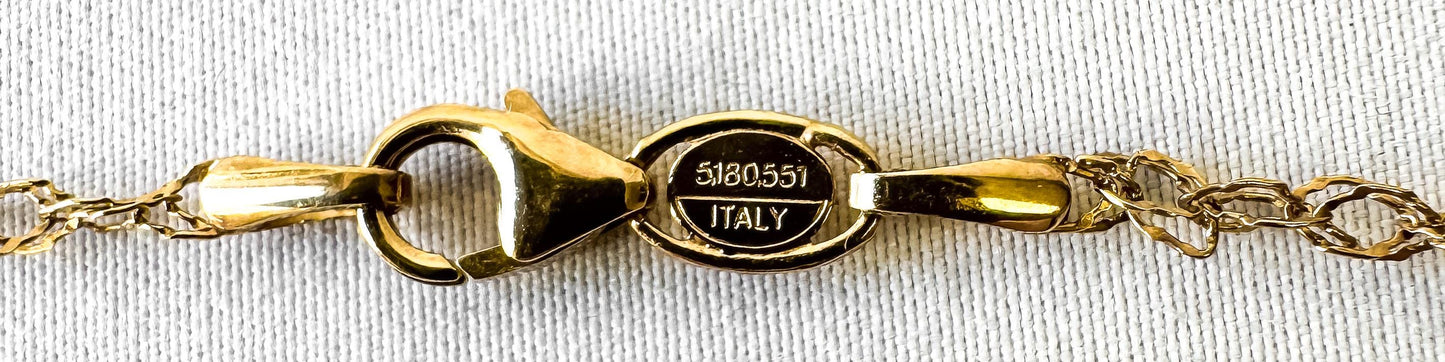 Vintage 14K Italy Yellow Gold Aufrin Twisted Textured Cable Chain Necklace, Roughly 19.5", Roughly 2.5mm, Unique Simple Everyday Chain