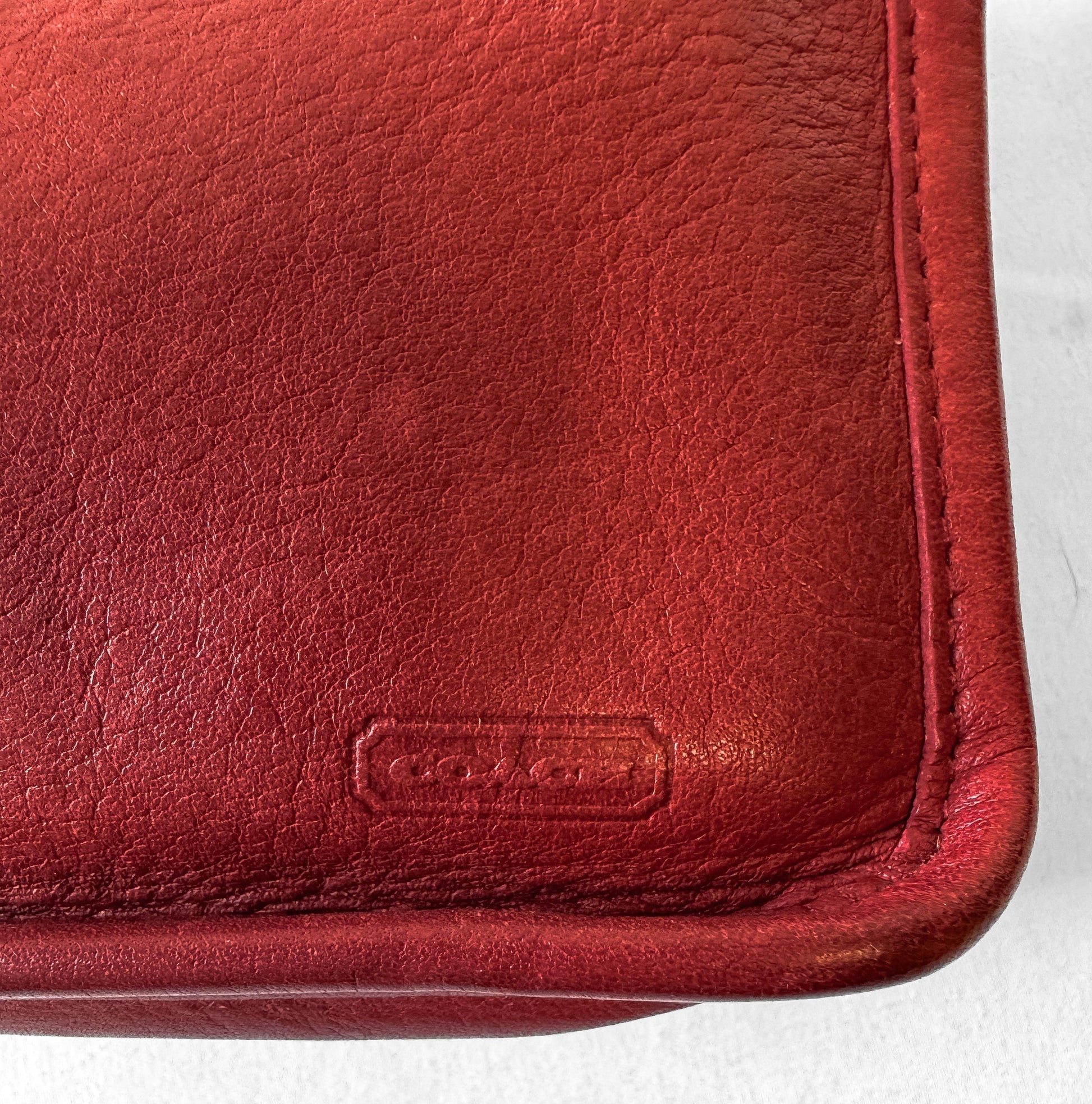 Vintage Coach Red Leather Chunky Case Pouch
