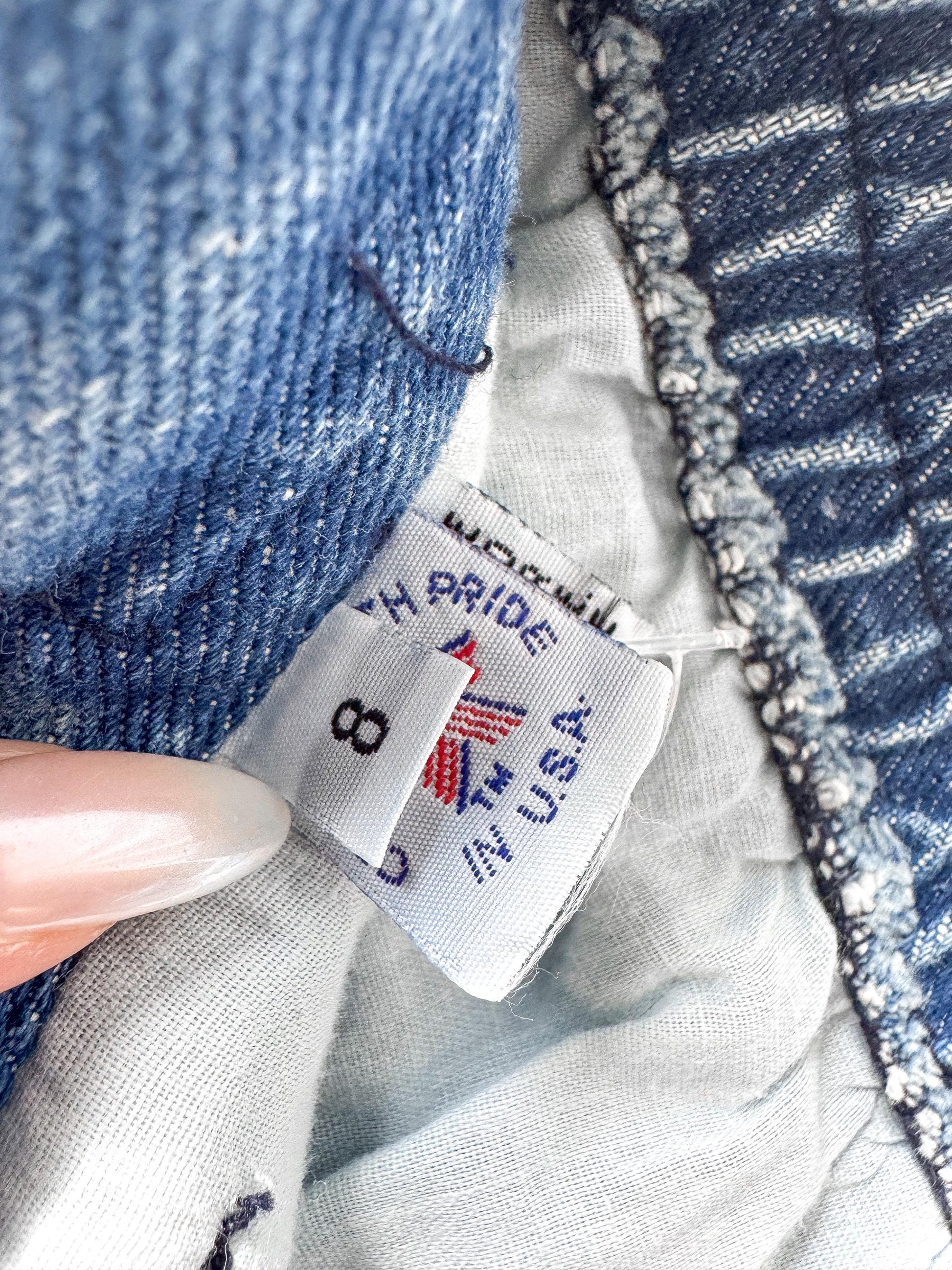 Vintage Y2K 00s Opal Medium Wash High Waist Embellished Rhinestone Tapered Mom Jeans, 26" x 31"