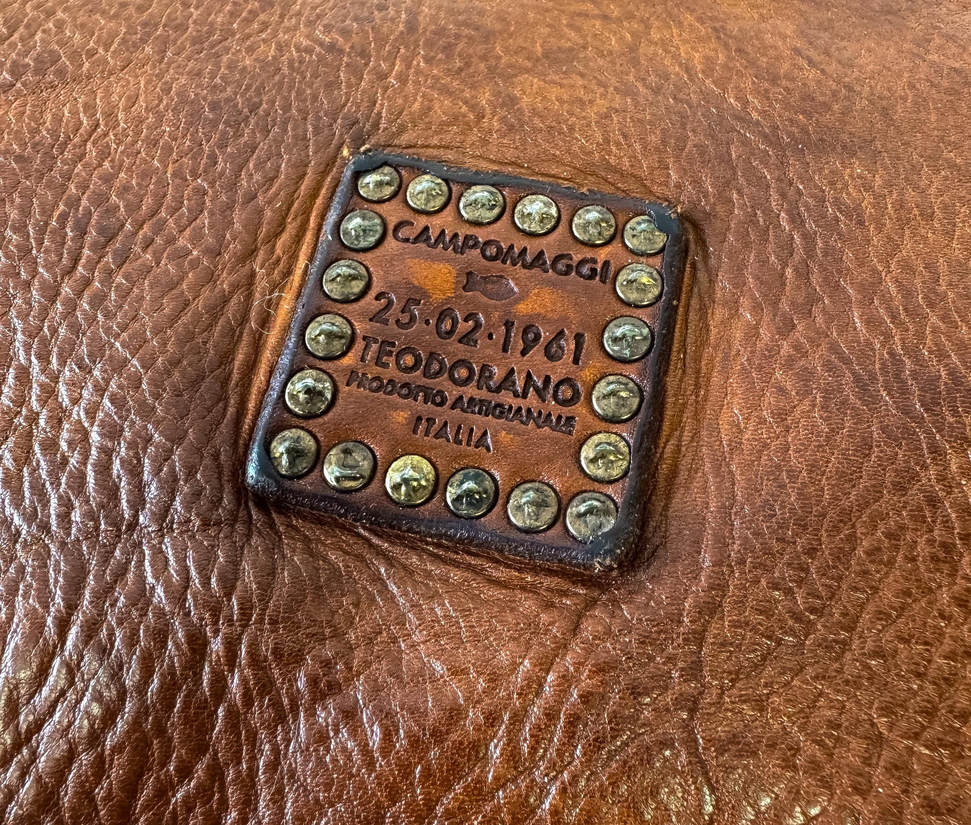 Vintage Style Campomaggi Bauletto Grande Cognac Leather Shoulder Tote Bag with Detachable Crossbody Strap, Vintage Western Boho Handbag