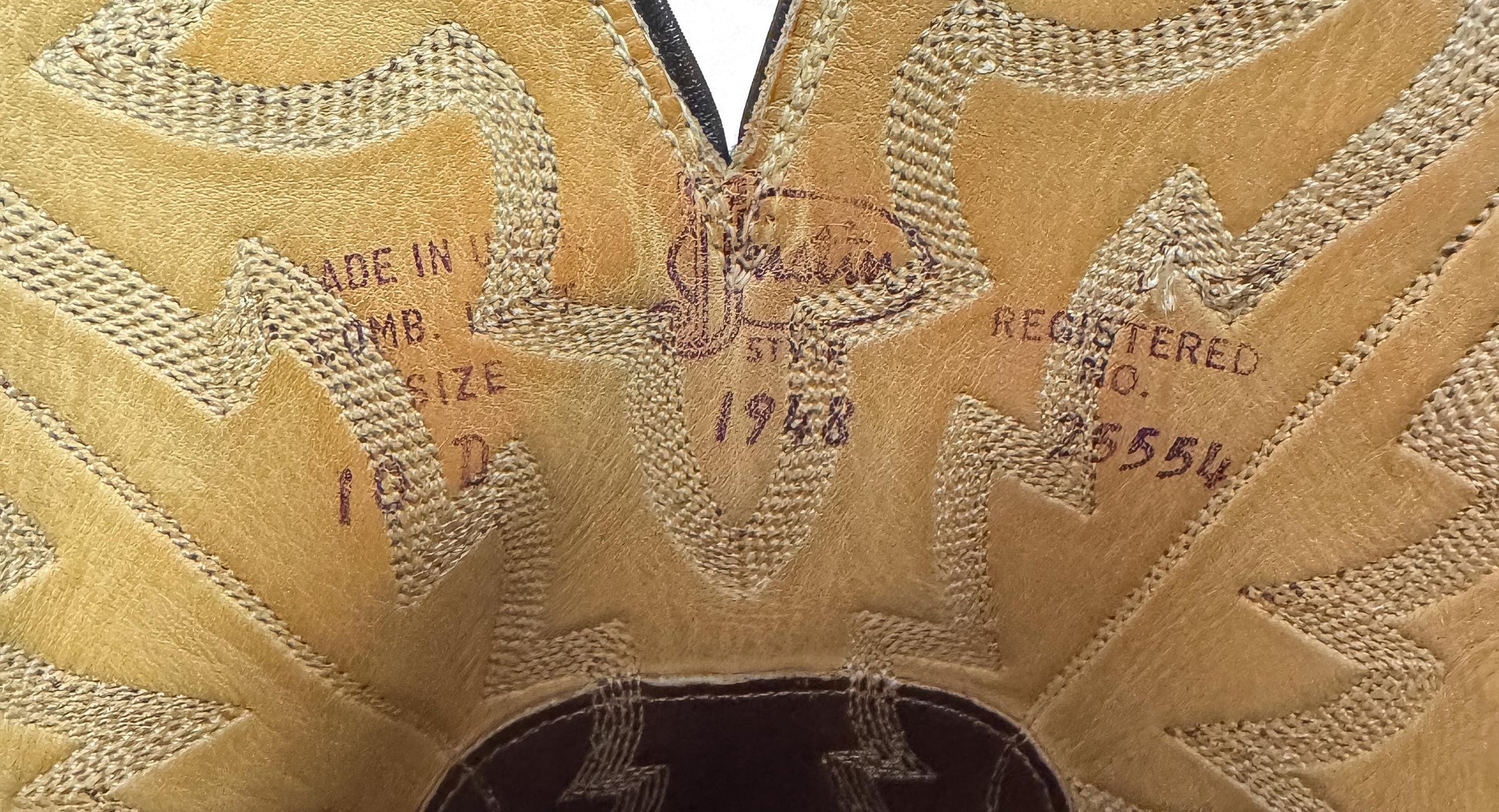 Vintage Justin Brown Leather Embroidered Cowboy Boots, Style 1948, Men's Sz. 10D, Western Festival Boots