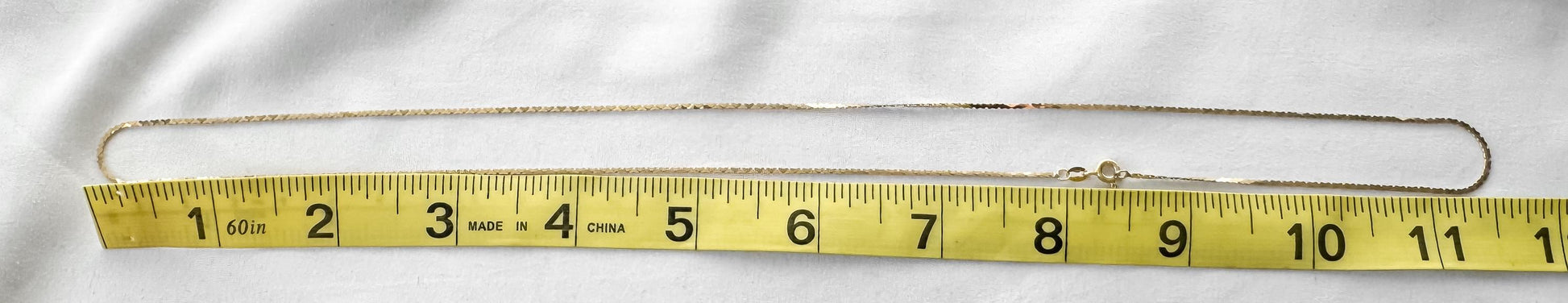 14K Yellow Gold Italy Silmar Approx. 1mm Serpentine Chain Necklace, Roughly 23", Long Dainty Simple Minimalist Layering Chain Necklace