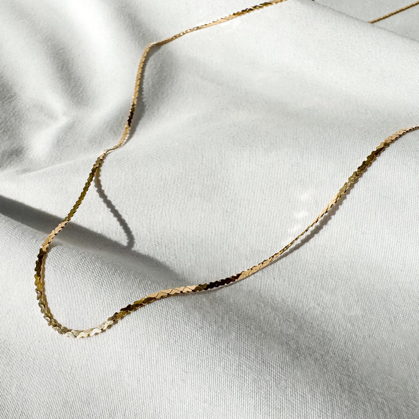 14K Yellow Gold Italy Silmar Approx. 1mm Serpentine Chain Necklace, Roughly 23", Long Dainty Simple Minimalist Layering Chain Necklace