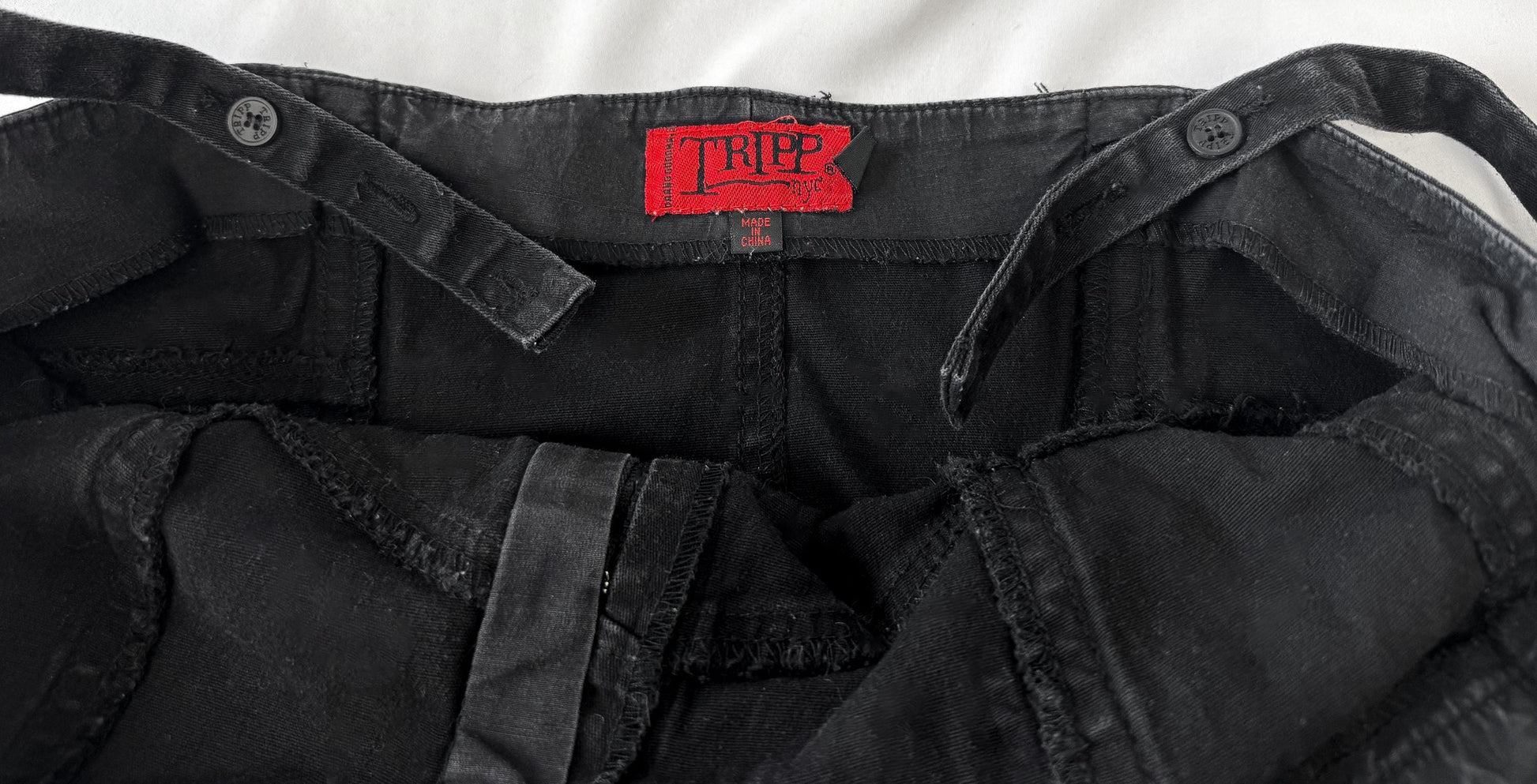 Vintage 90s Tripp NYC Black Denim Hook Eye Garter Grommet Corset Tank Top, Women's Sz. S, 90s Grunge Emo Alternative Style