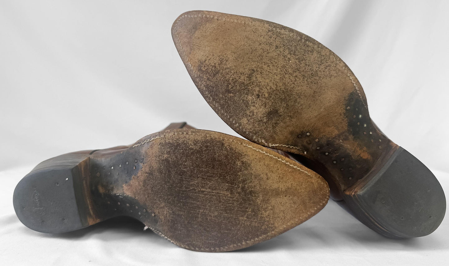 Vintage Justin Brown Leather Embroidered Cowboy Boots, Style 1948, Men's Sz. 10D, Western Festival Boots