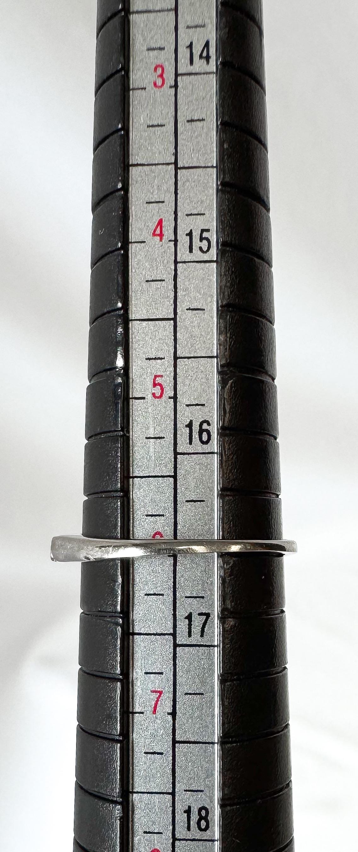 14K White Gold Baguette Cut Round Diamond Band Ring, Size 6, Simple Dainty Minimalist Diamond Ring