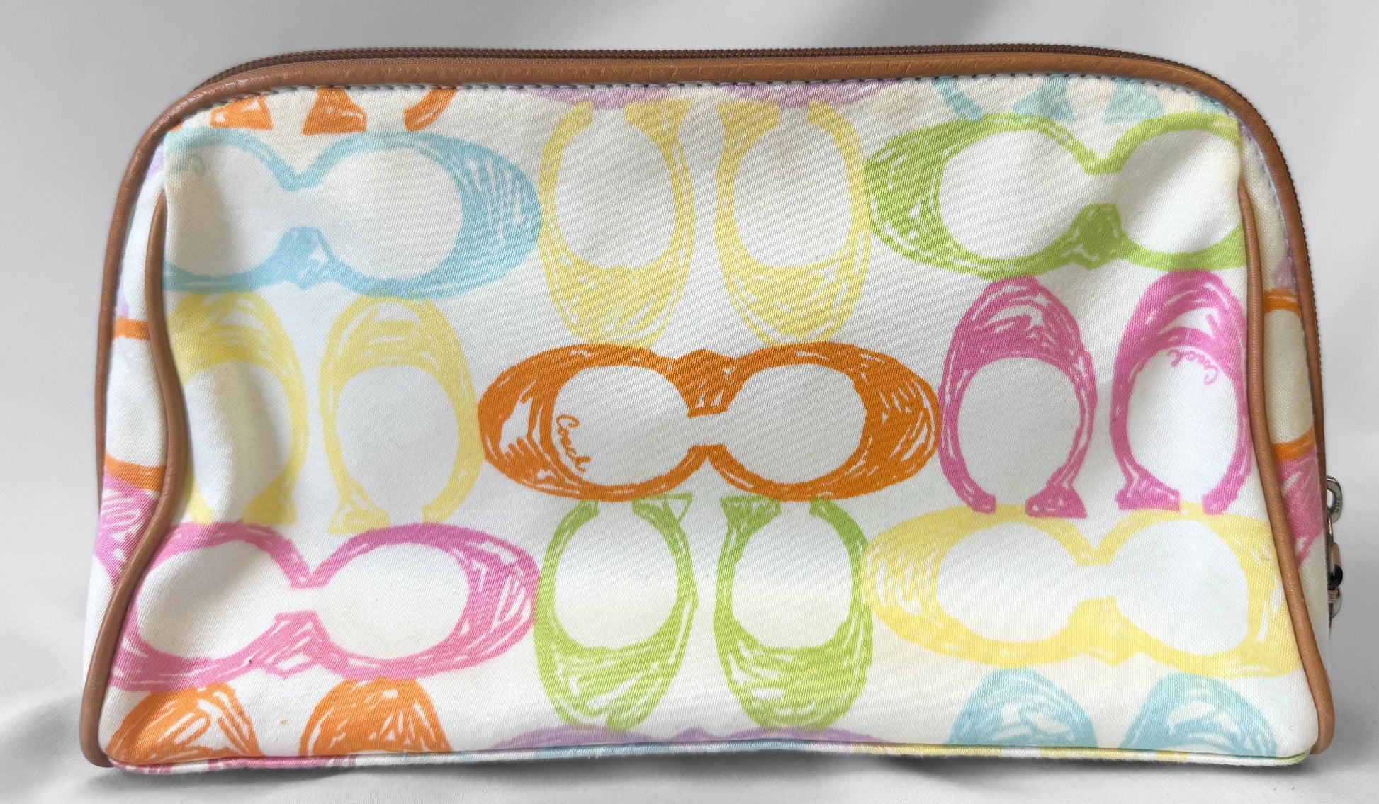 Y2K 00s Coach Rainbow Scribble Monogram Signature Cosmetics Toiletry Pouch