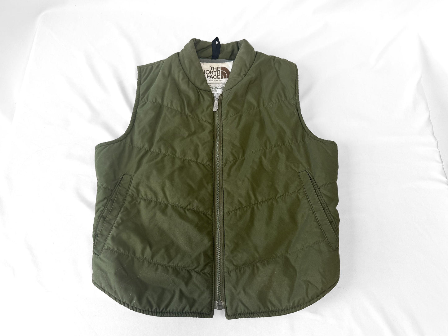 Vintage 90s The North Face Olive Green Quilted Vest, Women's Sz. S