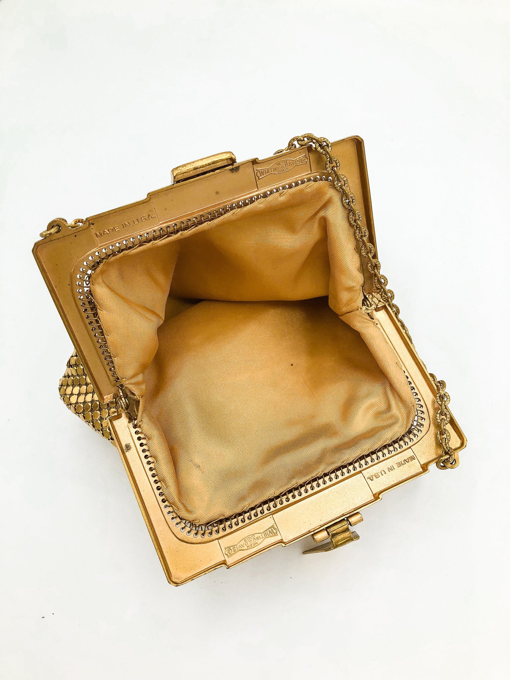 Vintage Gold Purse, Whiting & Davis Gold Mesh Bag, Art Deco Gold Coin Purse, Evening Handbag