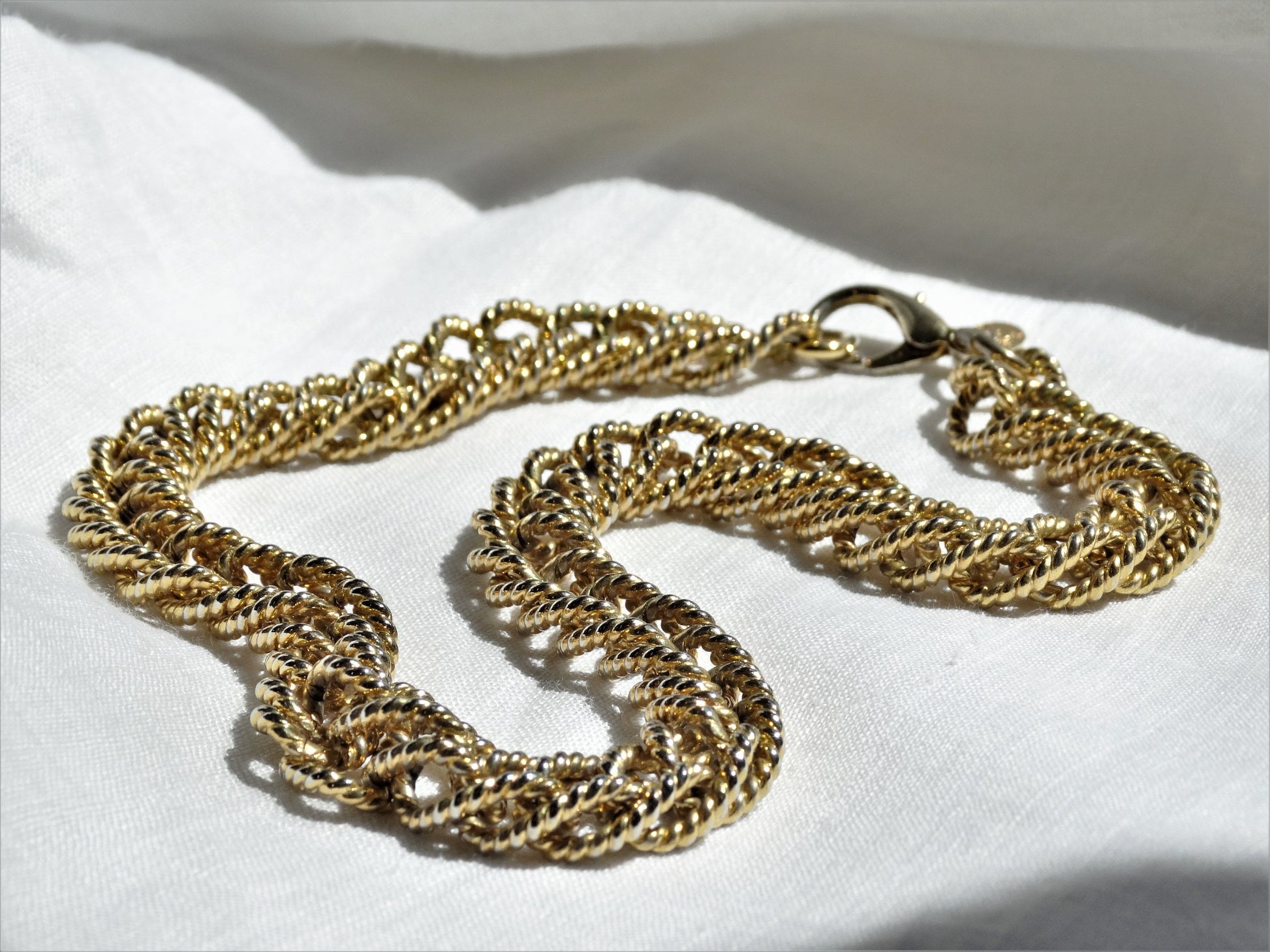 Vintage Estate ERWIN PEARL Chunky Gold Tone Chain Necklace, Collectors Costume Jewelry