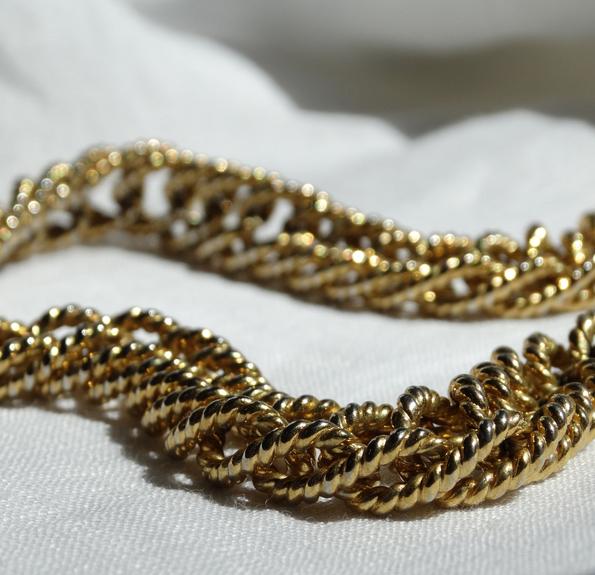 Vintage Estate ERWIN PEARL Chunky Gold Tone Chain Necklace, Collectors Costume Jewelry