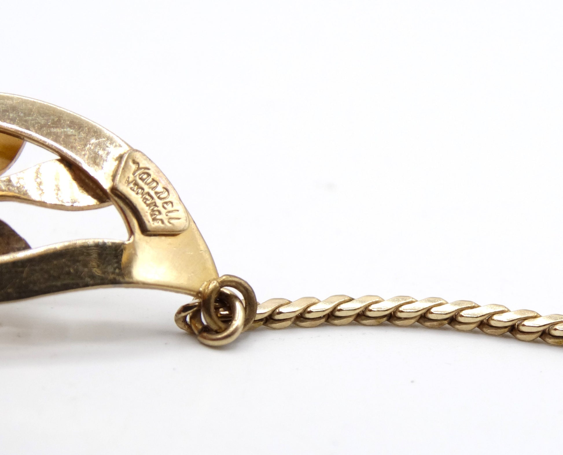 Vintage Van Dell 12K Gold Filled Leaf Necklace, Collectors Costume Jewelry