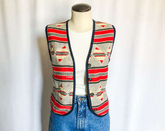 Vintage Kenzo Jeans Wool Vest, Sweater Vest, Made in France, Kenzo Vest, Sz. M
