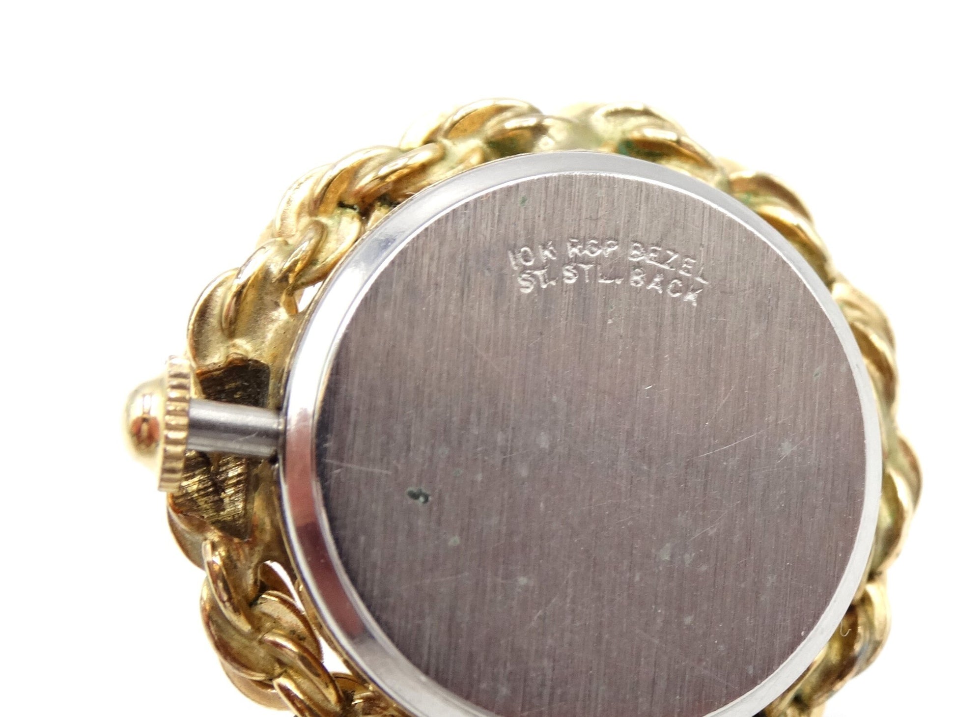 Vintage NASTRIX 10K RGP 17 Jewel Pocket Watch Pendant with Rope Chain Detail, Estate Jewelry