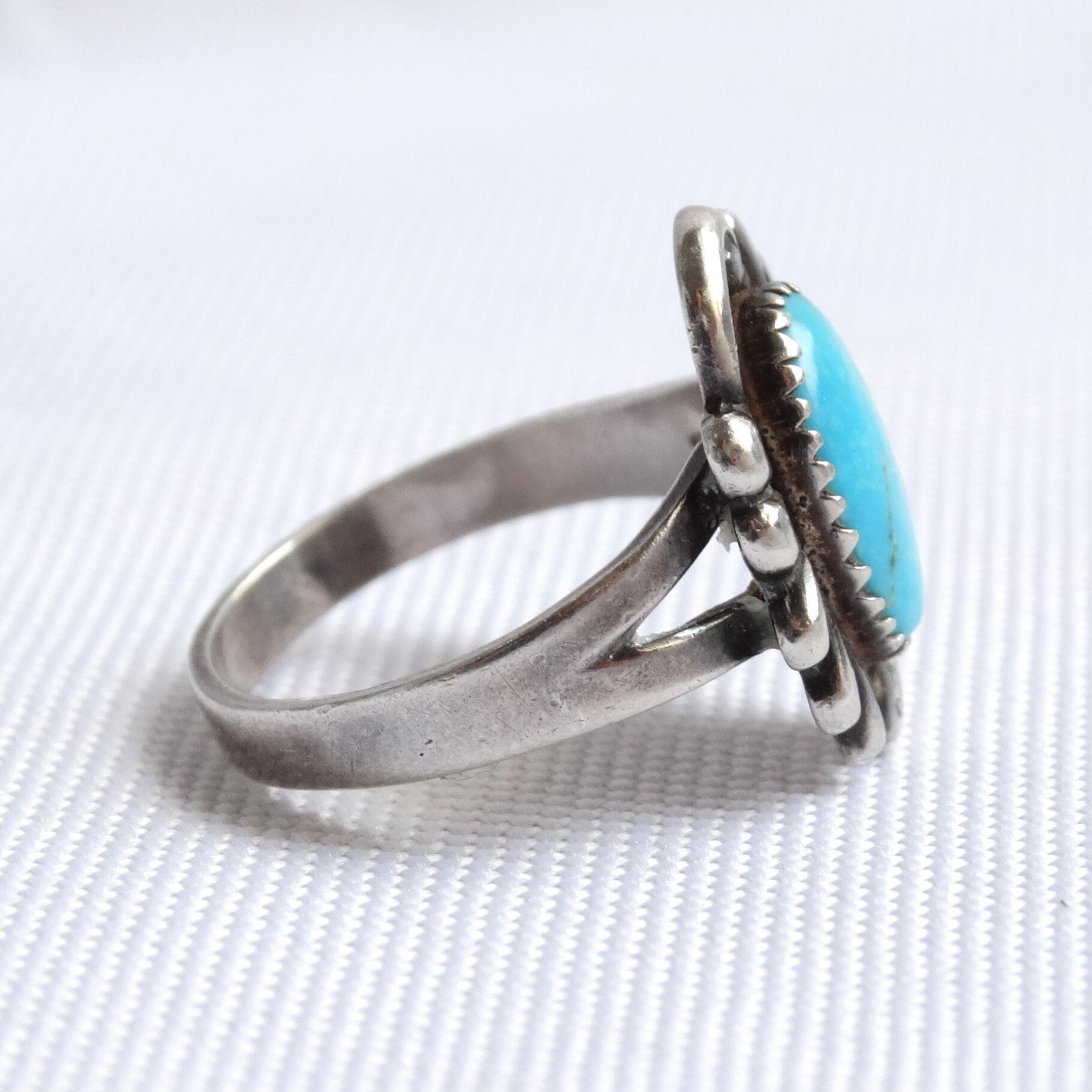 Vintage Bell Trading Post Sterling Turquoise Ring, Ring Size 8