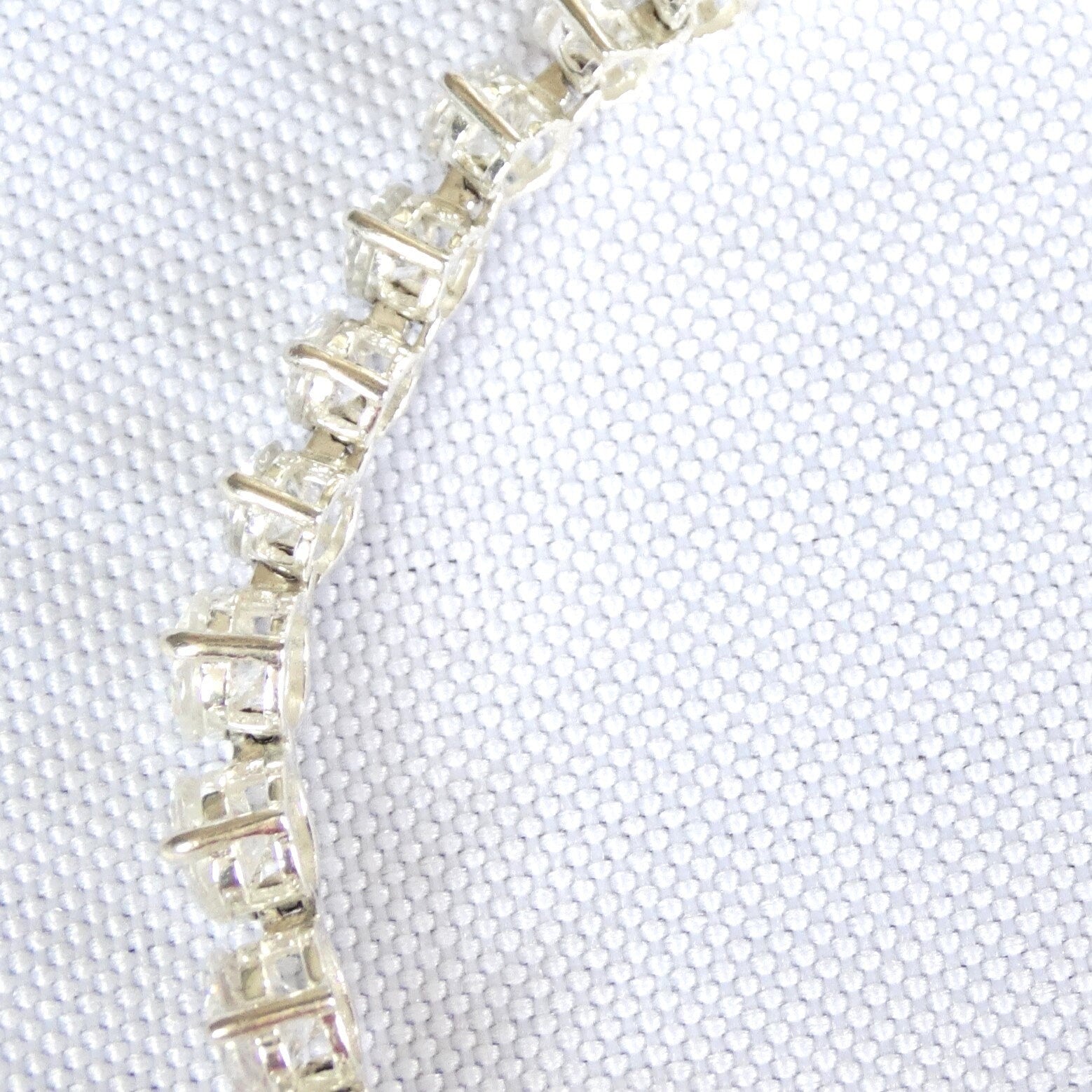Graduated RJ Sterling Cubic Zirconia Tennis Bracelet, Estate Vintage