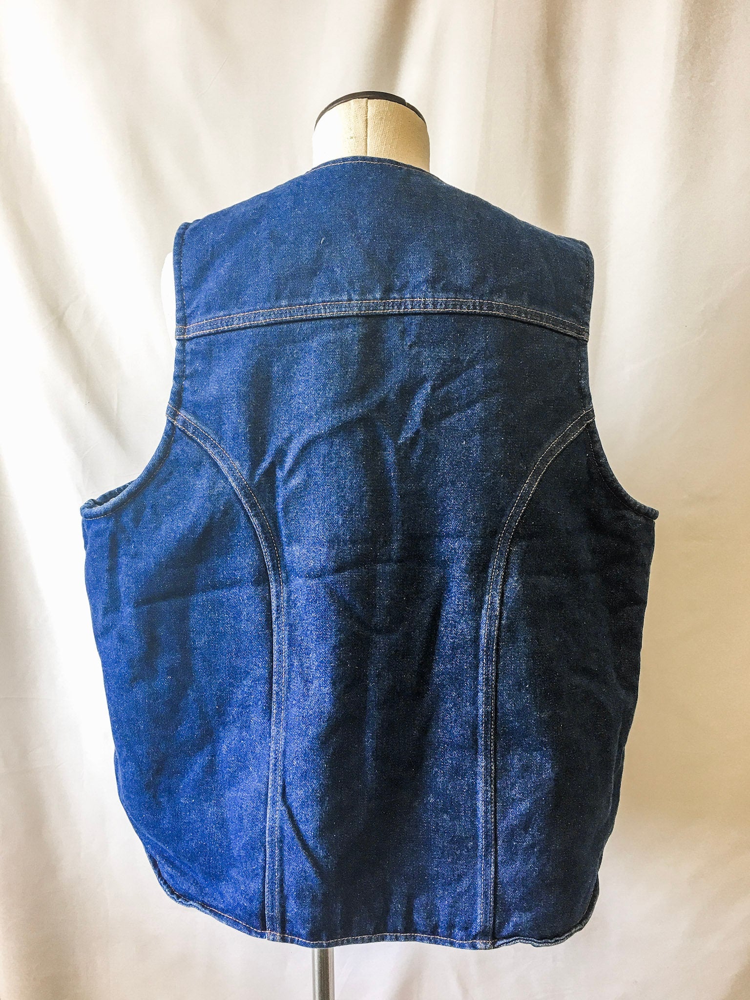 Vintage 70s Wrangler Sherpa Lined Denim Vest Denim