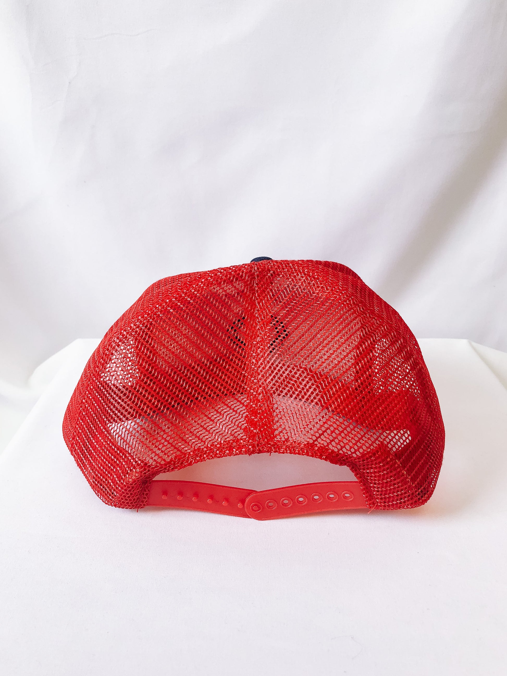 Vintage Red and Navy Minnesota Twins Embroidered Mesh Trucker Hat, Flat Brim Baseball Cap