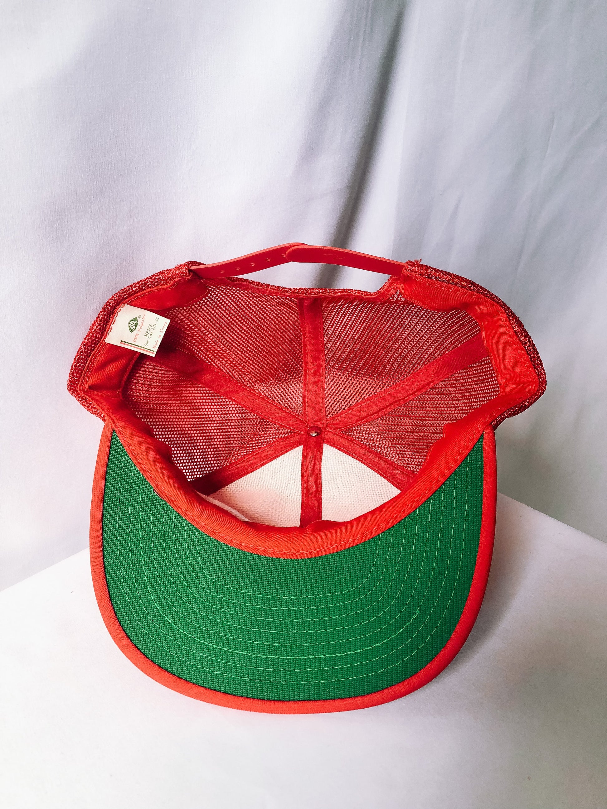 Vintage Red GMC Trucks Mesh Trucker Hat, Flat Brim Baseball Cap