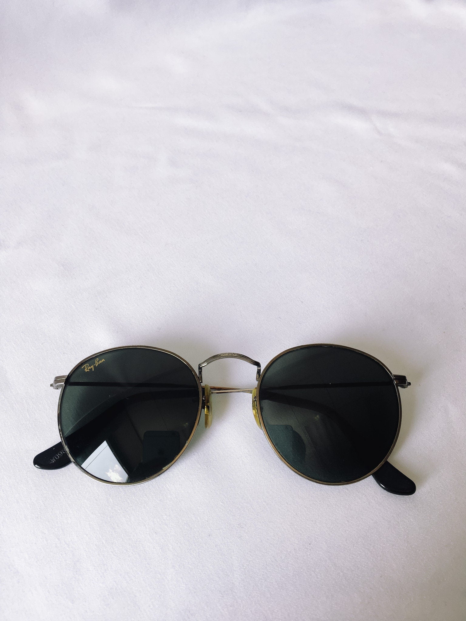 Vintage Antique Silver Metal Framed Ray Bans B & L, Style W0967