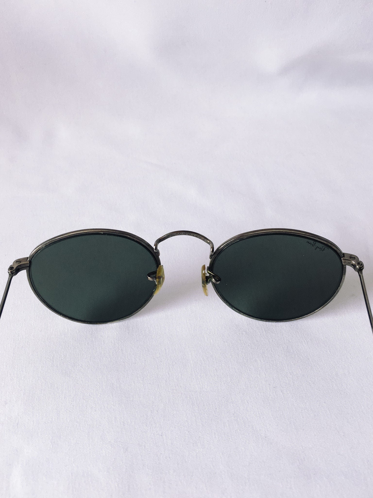 Vintage Antique Silver Metal Framed Ray Bans B & L, Style W0967