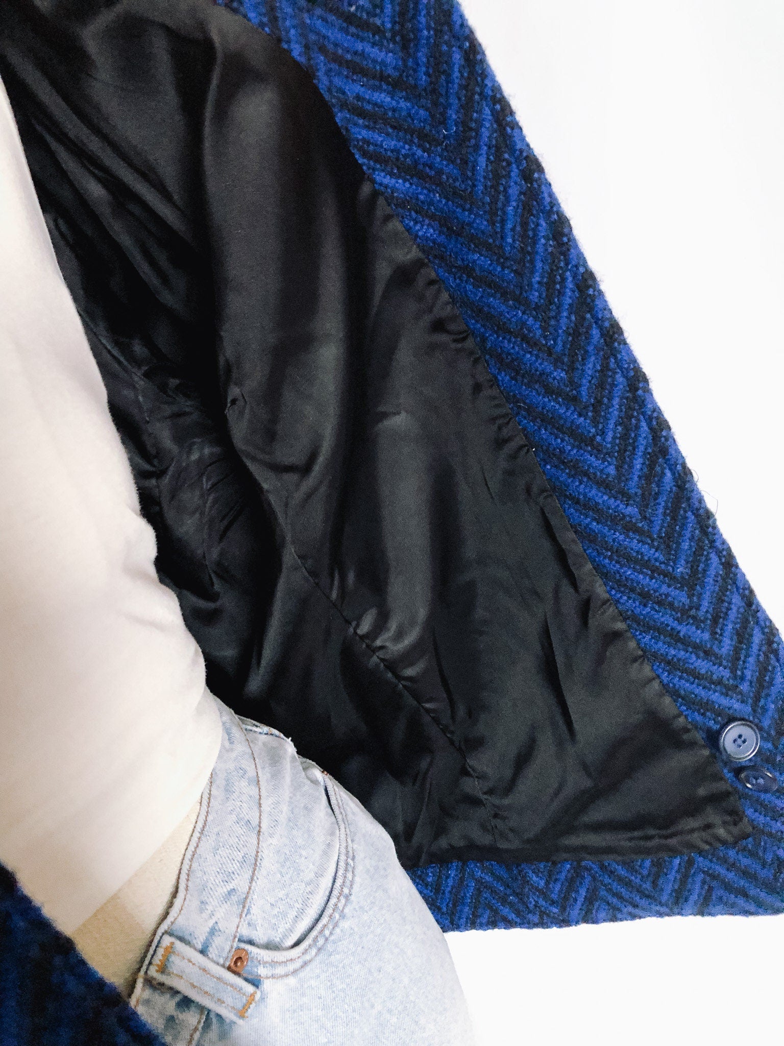 Vintage Pendleton Blue Knit Peacoat, Vintage Sz. 16