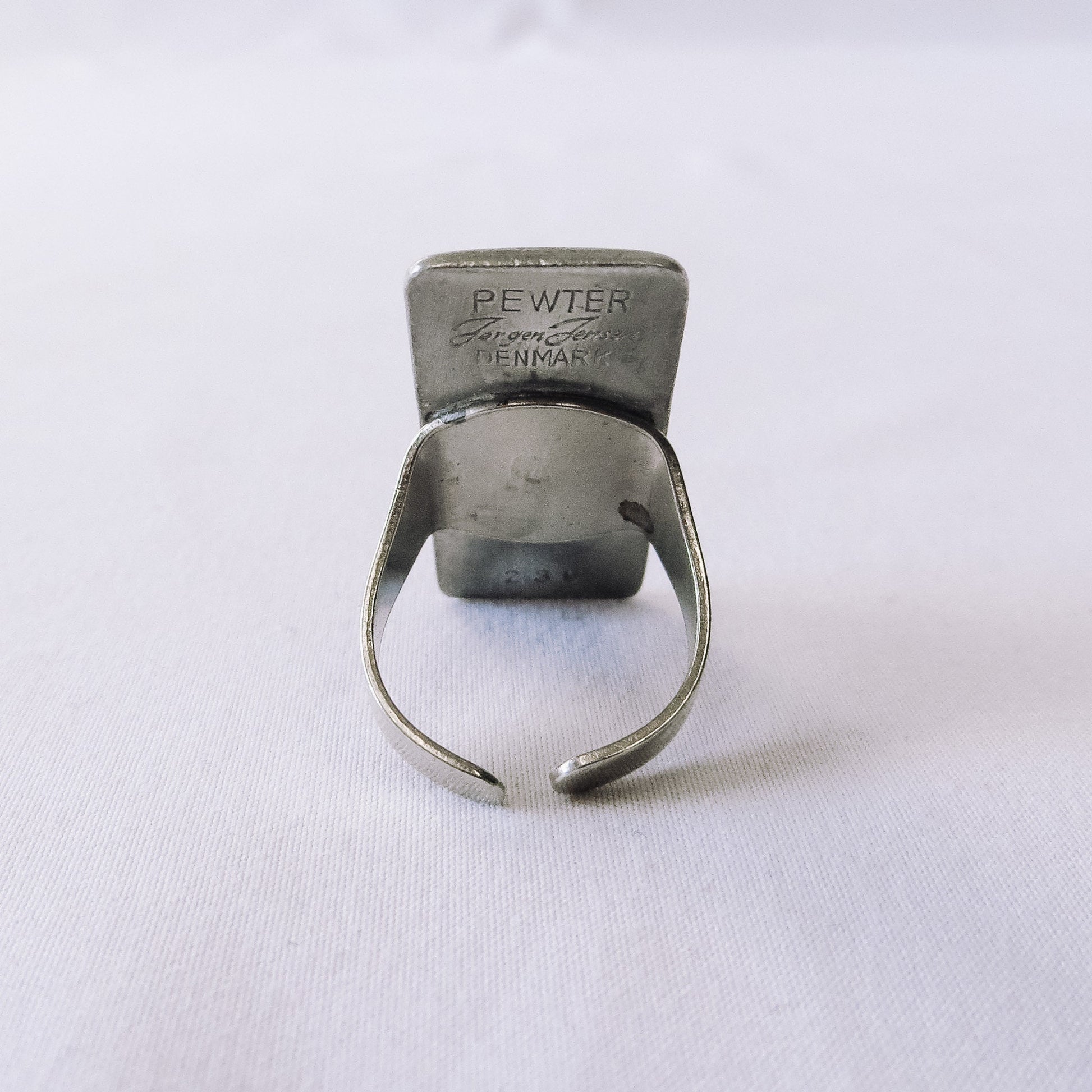 Vintage JORGEN JENSEN Pewter Denmark 230 Blue Ring, Vintage Scandinavian Ring