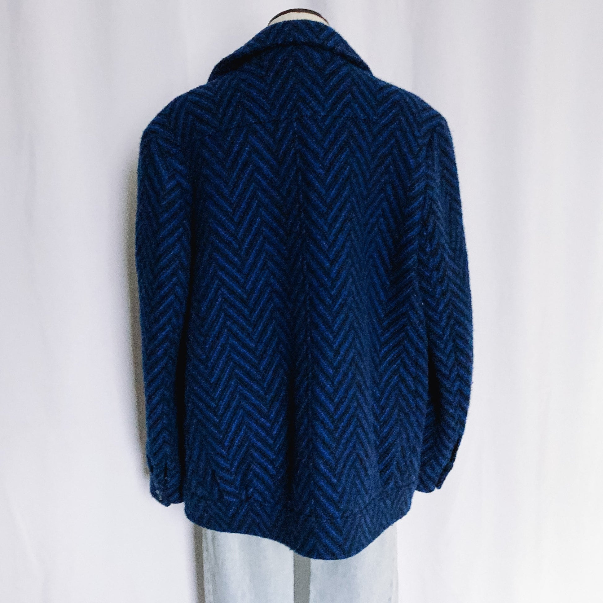Vintage Pendleton Blue Knit Peacoat, Vintage Sz. 16
