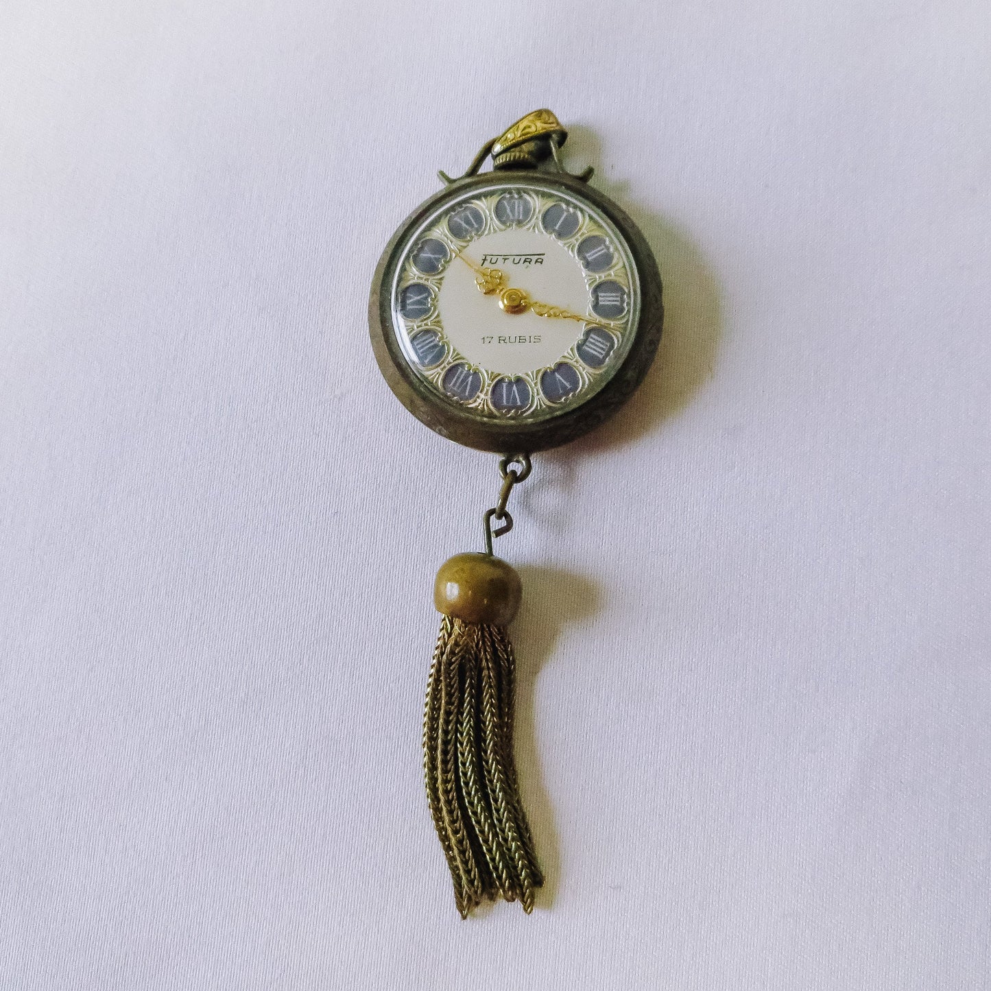 Antique FUTURA 17 Rubis Roman Numeral Watch Pendant, Antique Pocket Watch, Not Tested