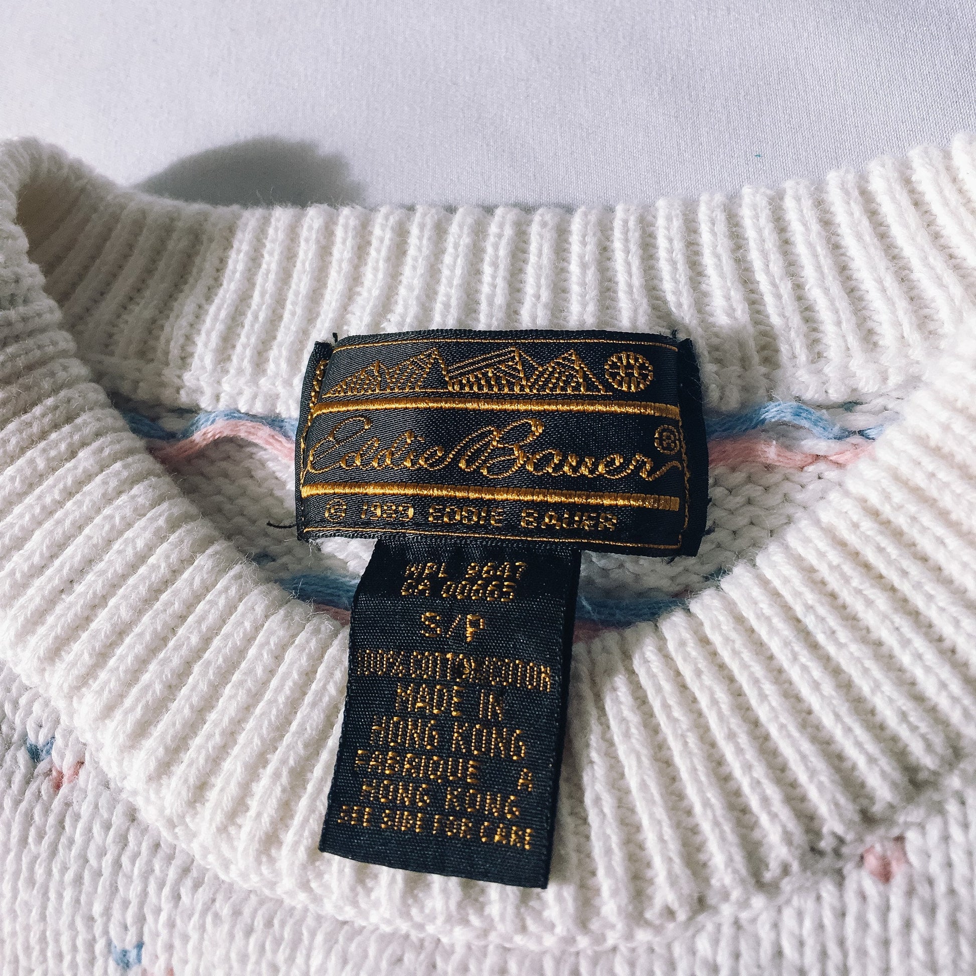Vintage 80s Eddie Bauer Short Sleeve Heart Sweater, Women's Sz. S