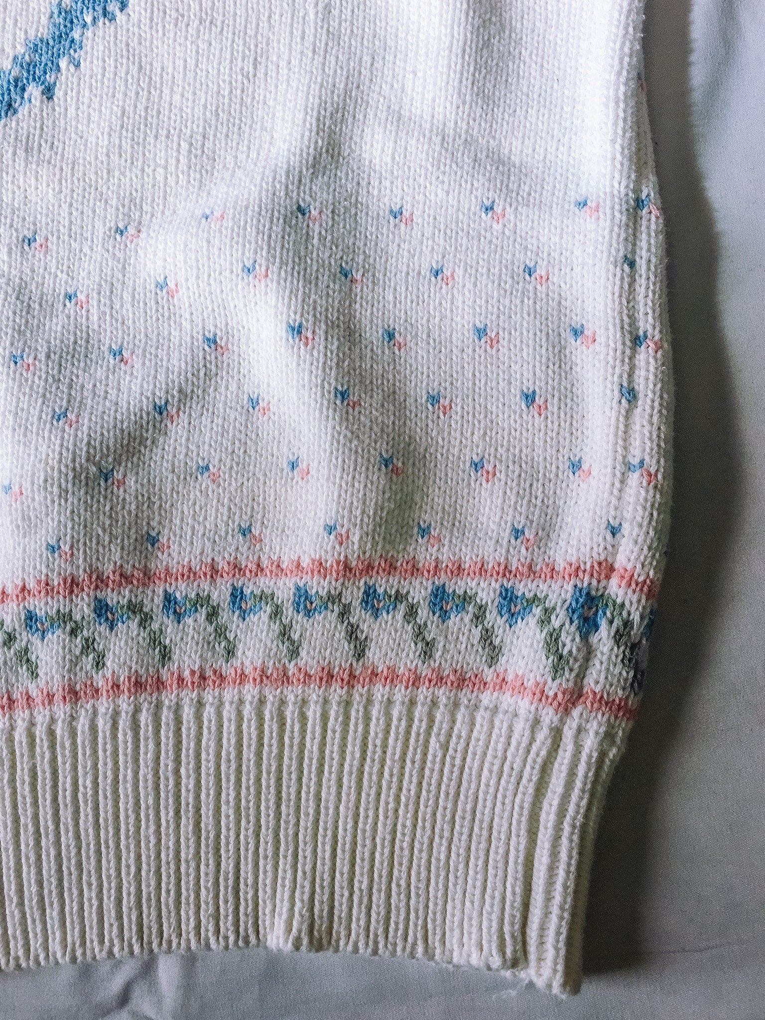 Vintage 80s Eddie Bauer Short Sleeve Heart Sweater, Women's Sz. S