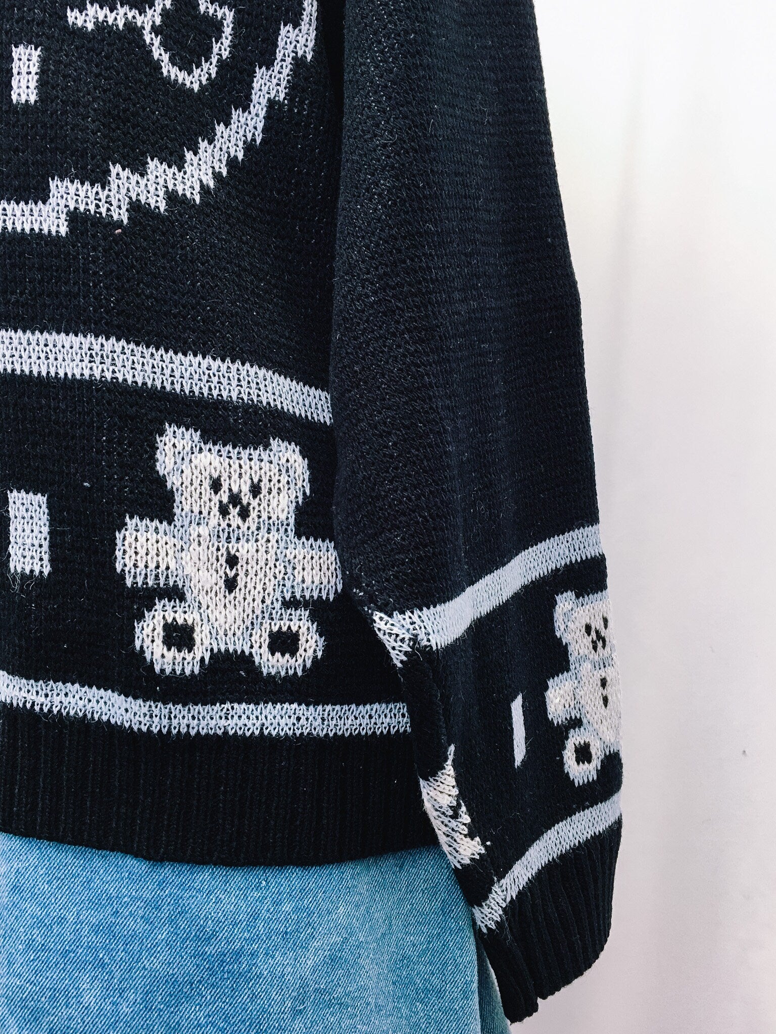 Vintage 80s Adele "Teddy Bear Club" Knit Sweater, Made in U.S.A. Crewneck