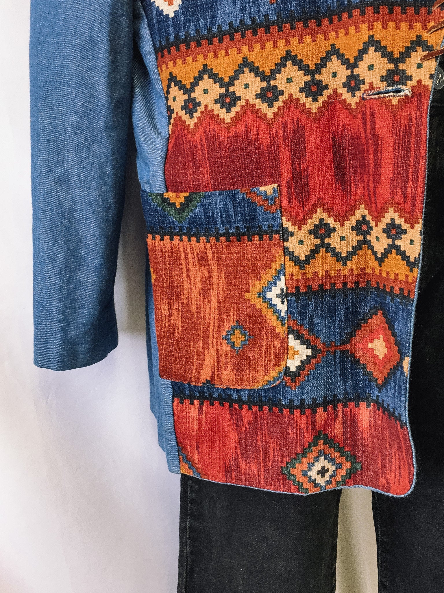 Vintage Diamond L Western Wear Women's Aztec Blazer with Removeable Shoulder Pads, Vintage Western Patterned Jacket, Sz. M
