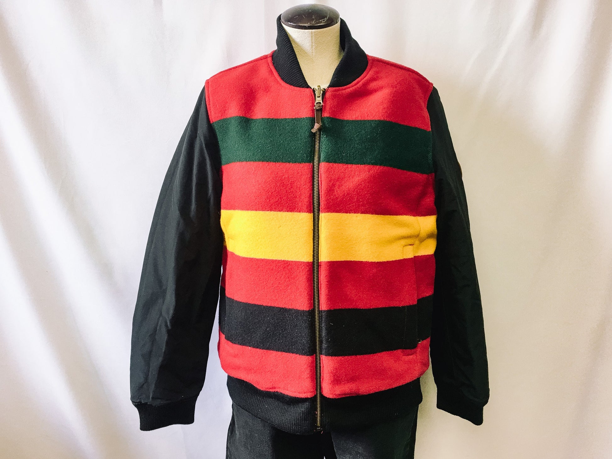 Vintage Eddie Bauer x Pendelton 1936 Skyline Reversible Striped/Black Jacket, Vintage Reversible Winter Coat, Women's Sz. L