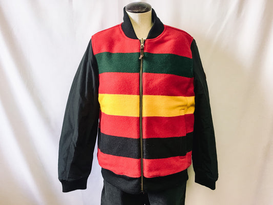 Vintage Eddie Bauer x Pendelton 1936 Skyline Reversible Striped/Black Jacket, Vintage Reversible Winter Coat, Women's Sz. L