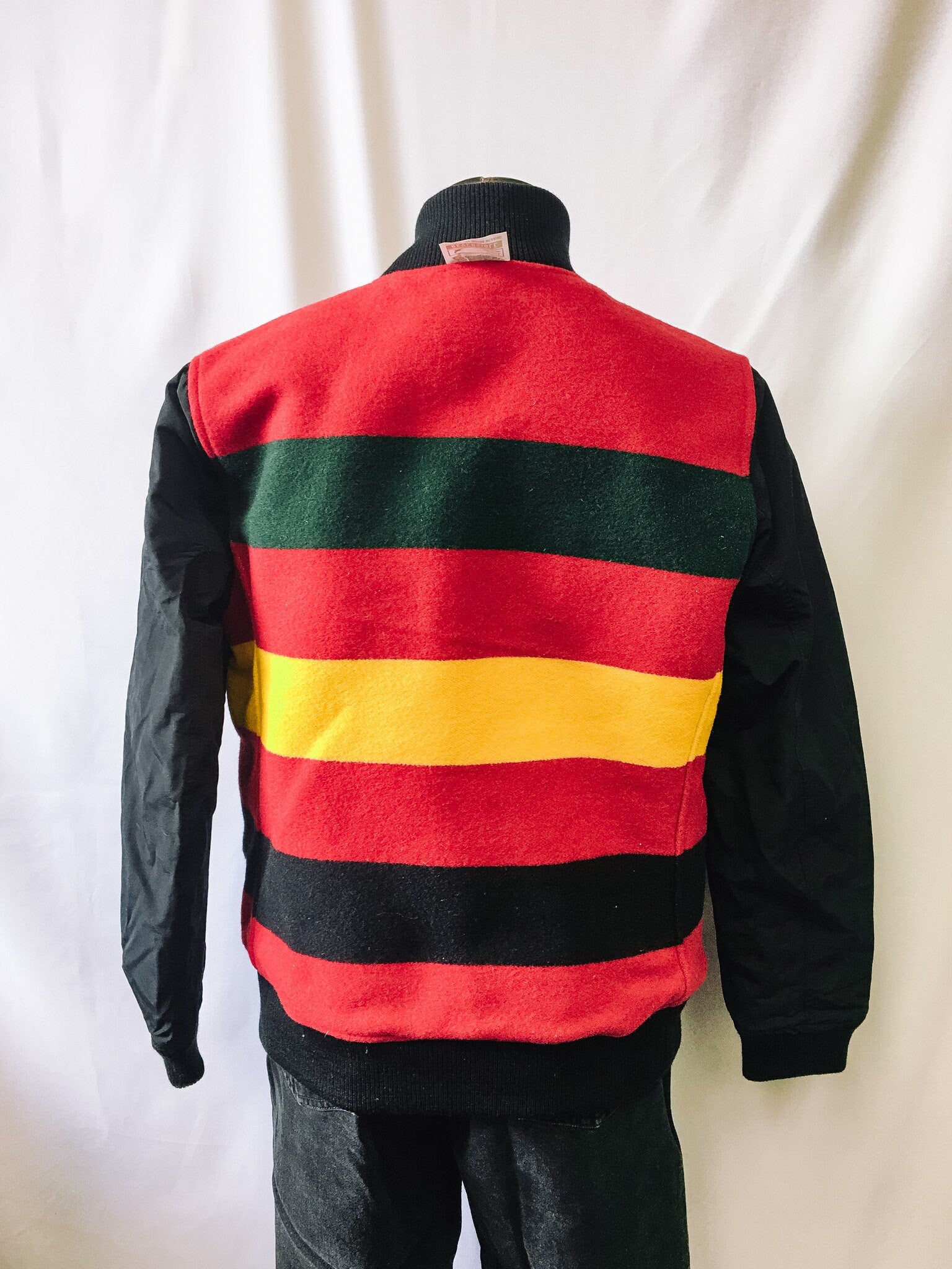 Vintage Eddie Bauer x Pendelton 1936 Skyline Reversible Striped/Black Jacket, Vintage Reversible Winter Coat, Women's Sz. L