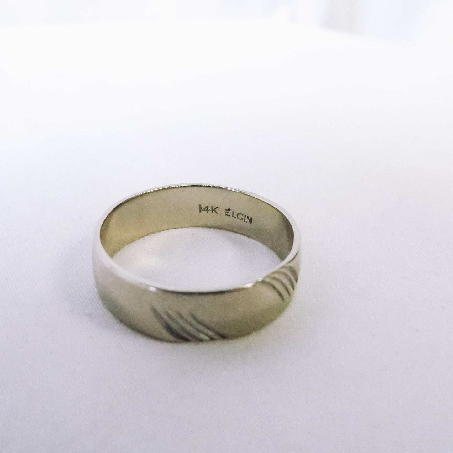 Vintage 14k Elgin Men's Textured Wedding Band, 4.4g, Size 9.5