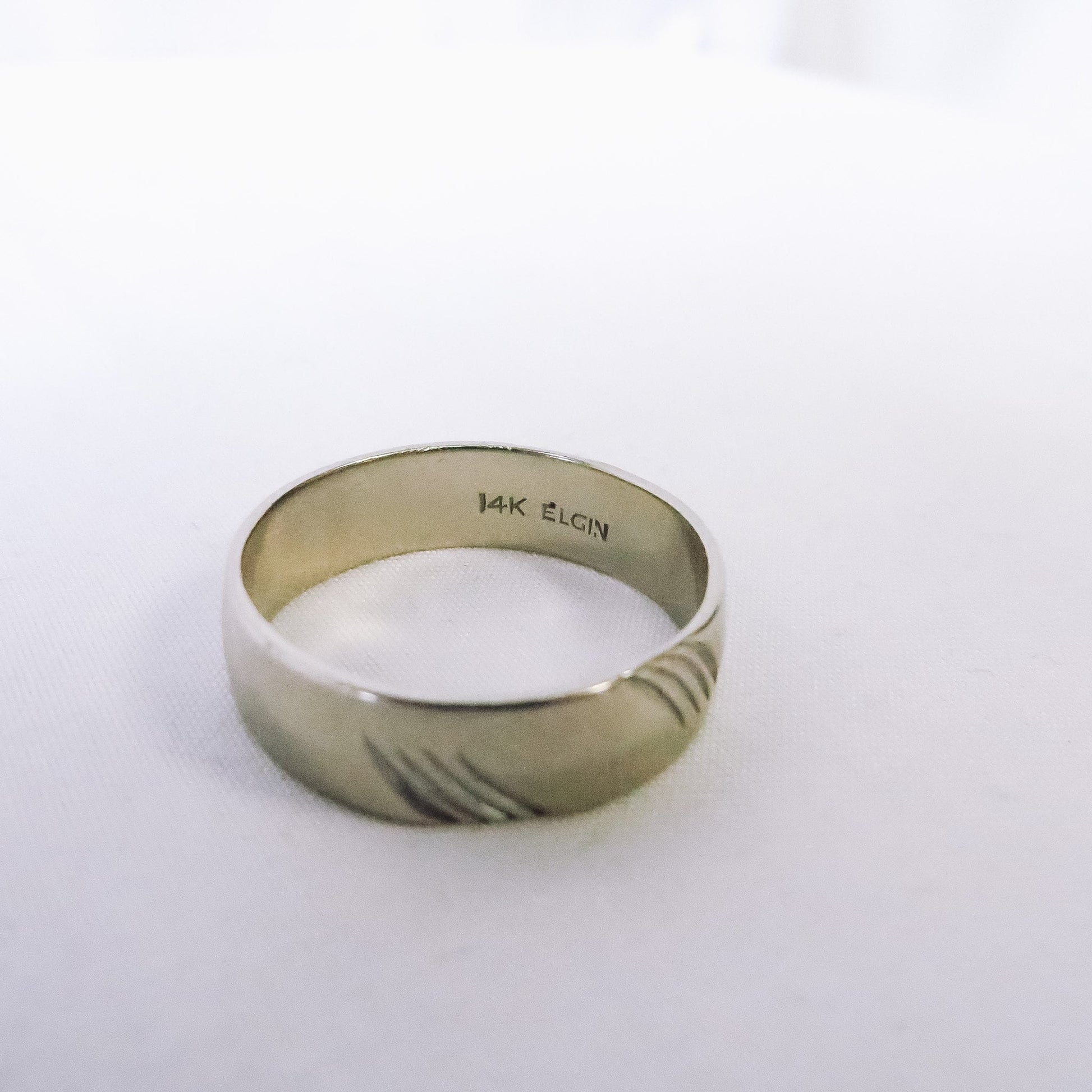 Vintage 14k Elgin Men's Textured Wedding Band, 4.4g, Size 9.5