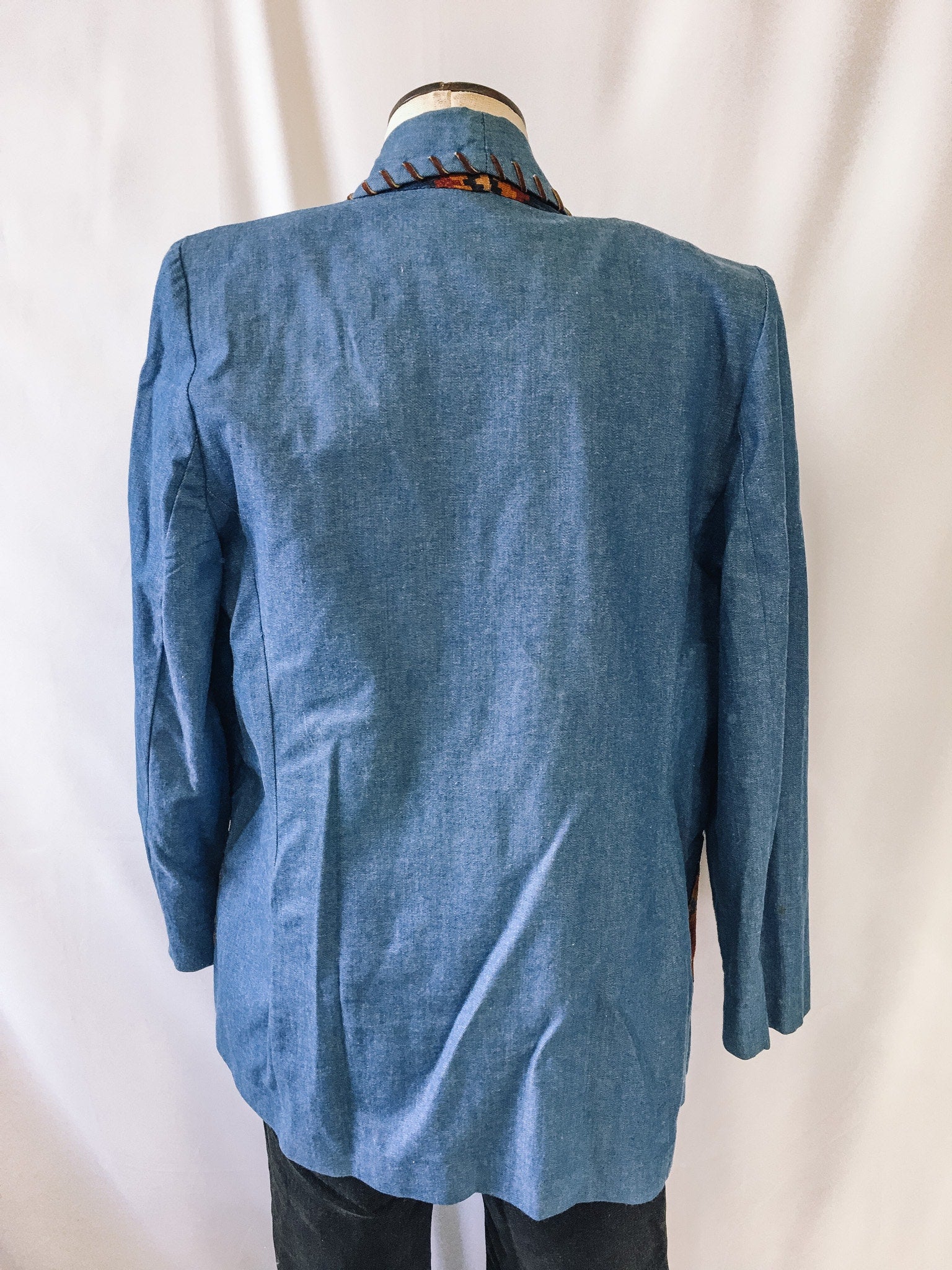 Vintage Diamond L Western Wear Women's Aztec Blazer with Removeable Shoulder Pads, Vintage Western Patterned Jacket, Sz. M