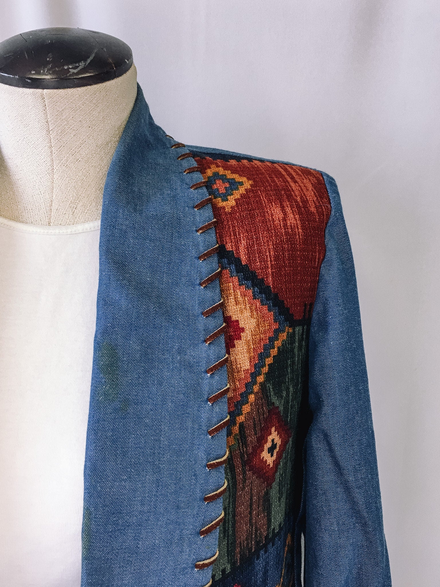 Vintage Diamond L Western Wear Women's Aztec Blazer with Removeable Shoulder Pads, Vintage Western Patterned Jacket, Sz. M