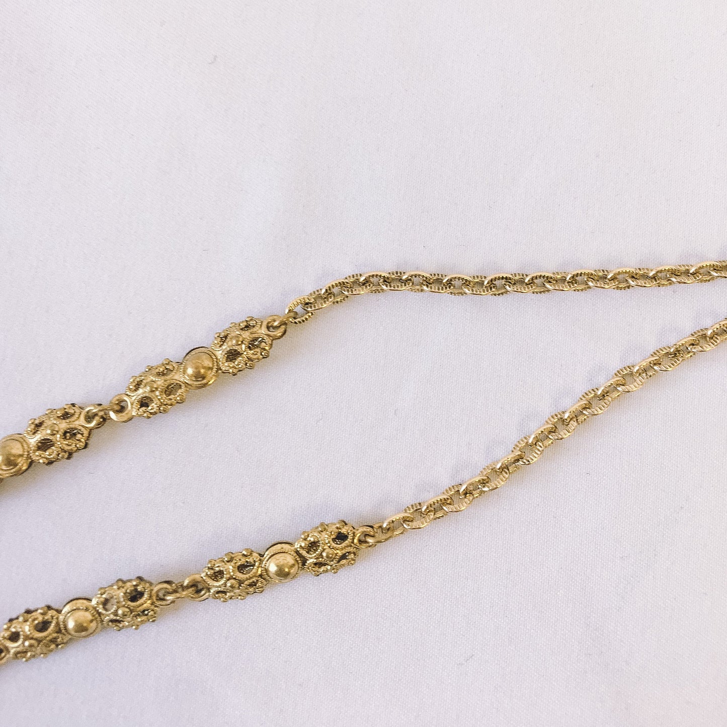 Vintage Brass Filigree Pendant Necklace, Floral Design, Marked Western Germany