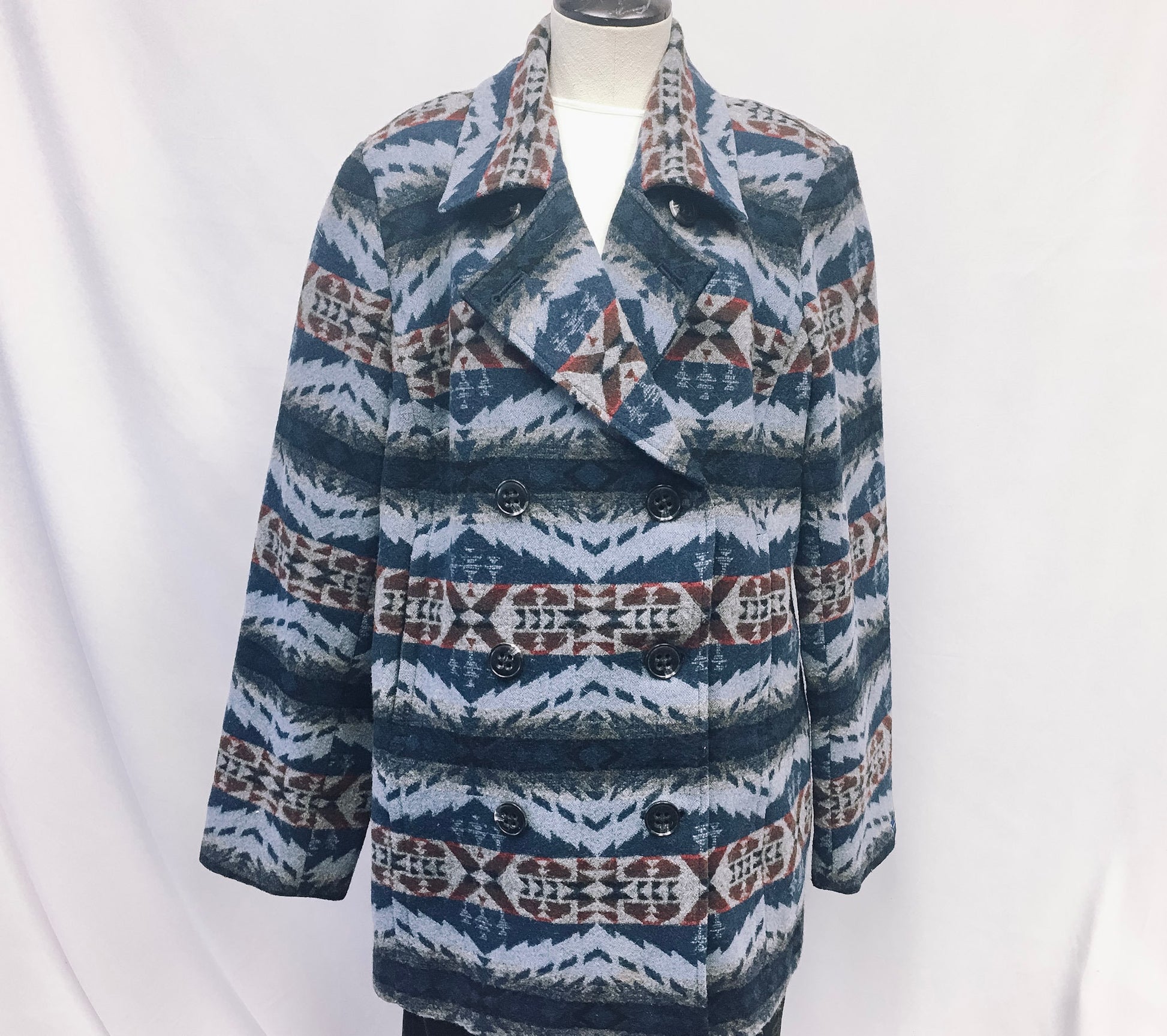 Vintage Pendelton Aztec Wool Coat, Women's Sz. XL