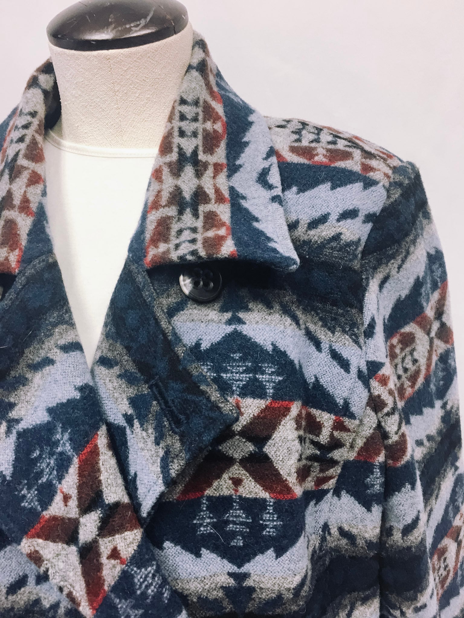 Vintage Pendelton Aztec Wool Coat, Women's Sz. XL