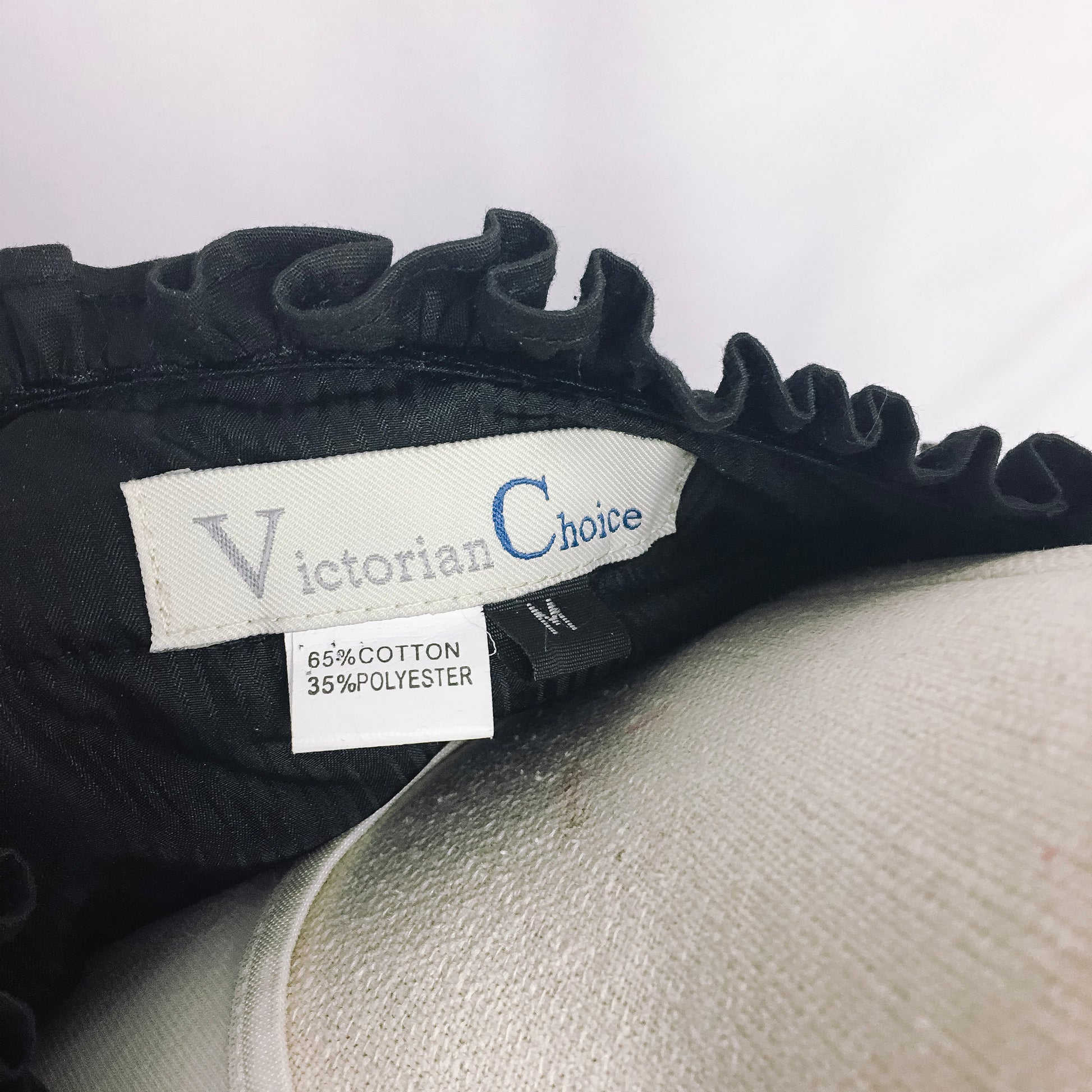 Vintage Victorian Choice Black Velvet with Bow Detail Blouse, Victorian Style, Sz. M
