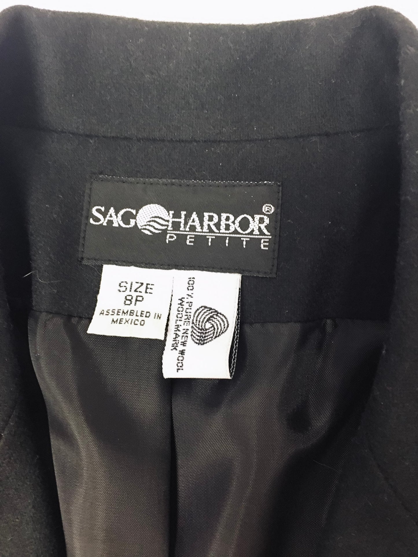 Vintage Wool Sag Harbor Petite Women's Black Blazar/Sports Coat, sz. 8p