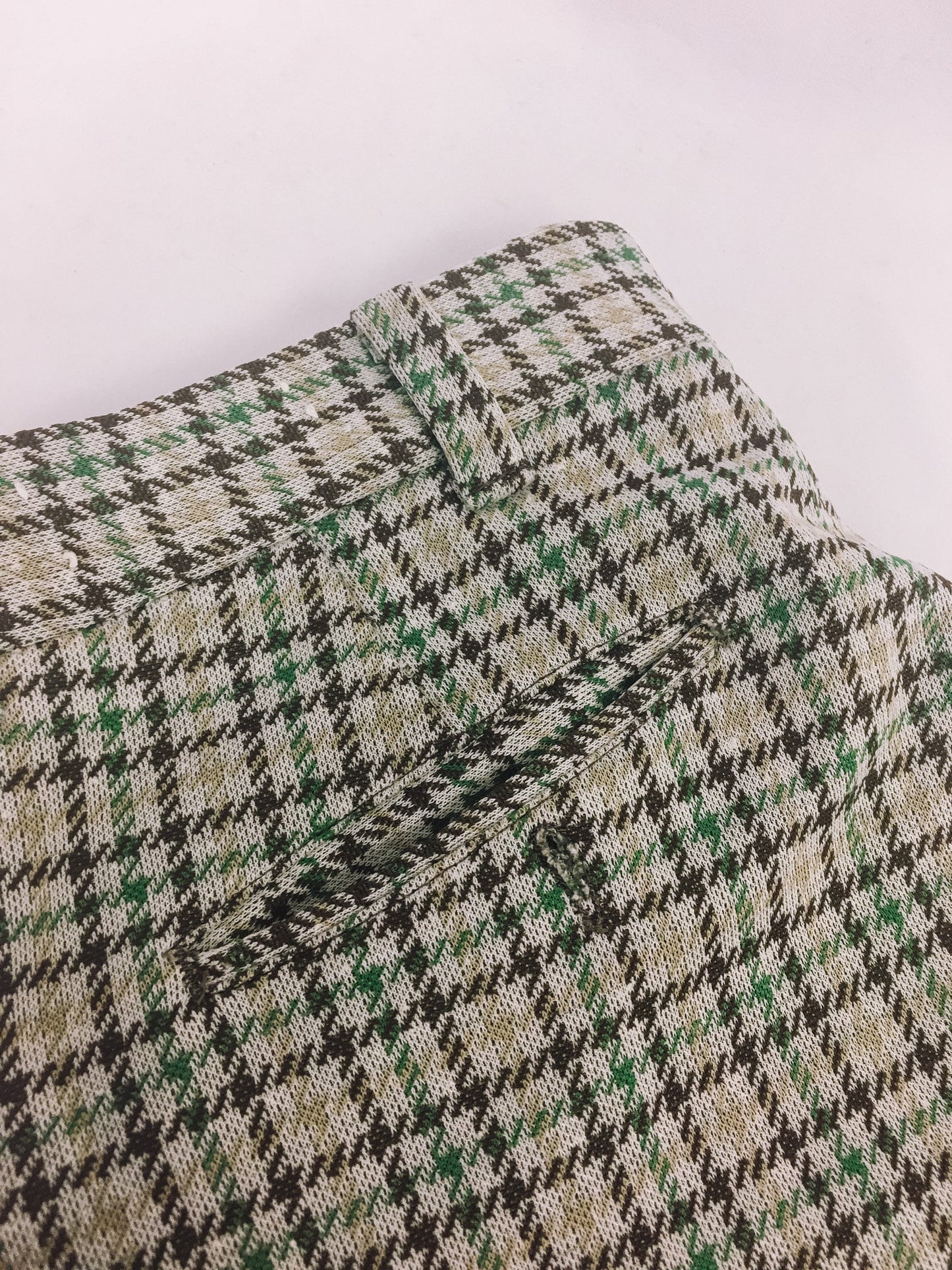 Vintage 1970s King's Road by Sears Green and Brown Plaid Trousers, Men's Sz. 34